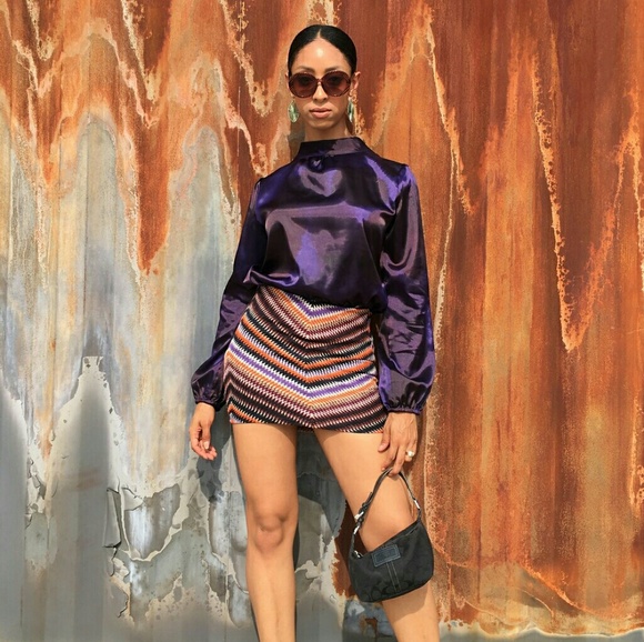 Chevron mini skirt by Noble sz small - Picture 2 of 4